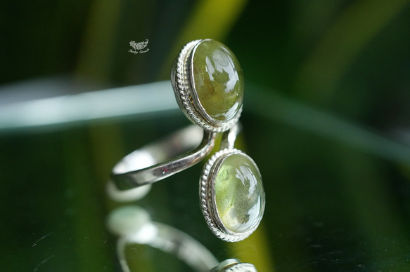 緬甸★綠色★藍寶石★銀戒指1347 第2張的照片