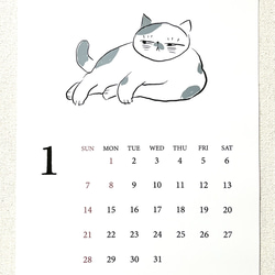 猫イラストカレンダー壁掛けA3サイズ 2024年版 日曜始まり・月曜始まり 3枚目の画像