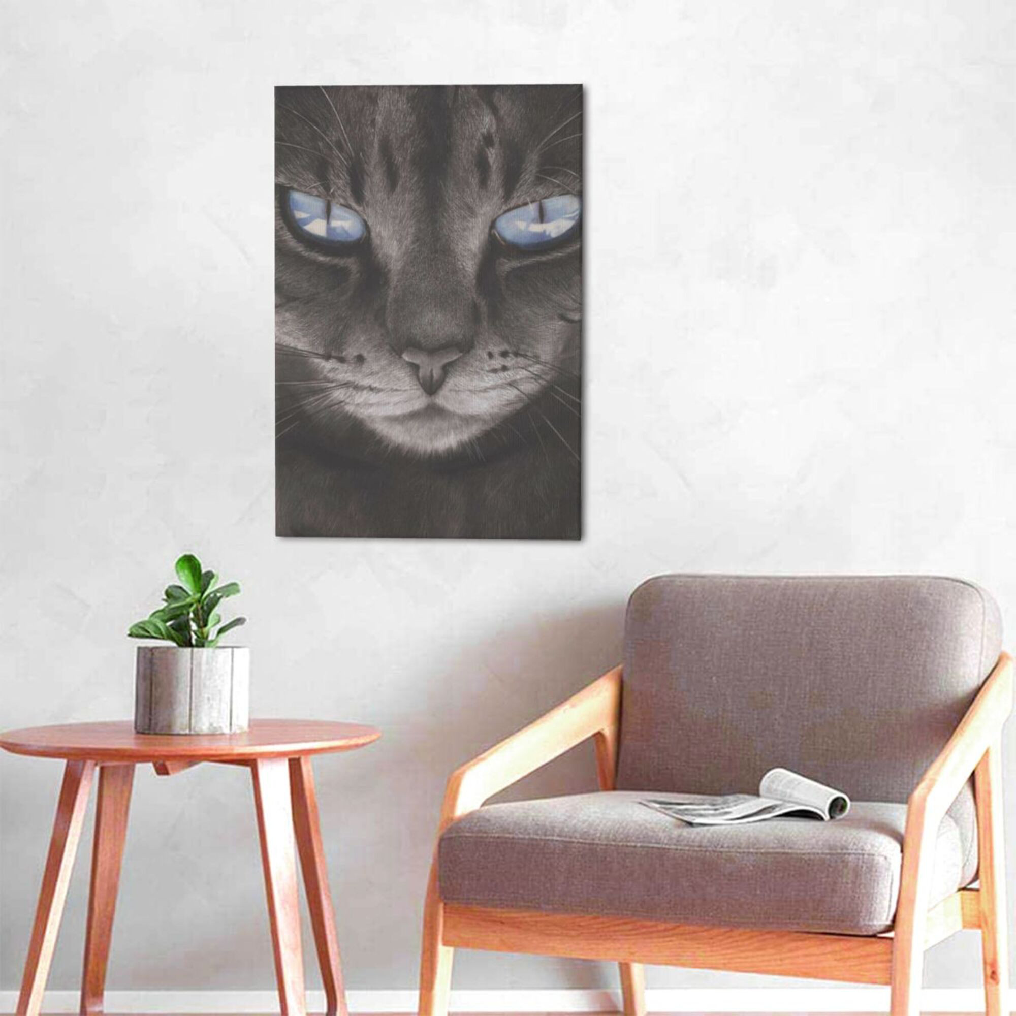 青い目の猫」現代美術 絵画 Honeydesign 通販 17054576｜Creema