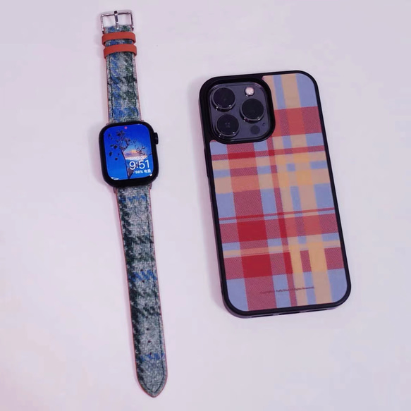 アップルウォッチバンド  Apple Watch  バンド オリジナルデザイン 英国製です 手縫い 本革 天然草木染め 1枚目の画像