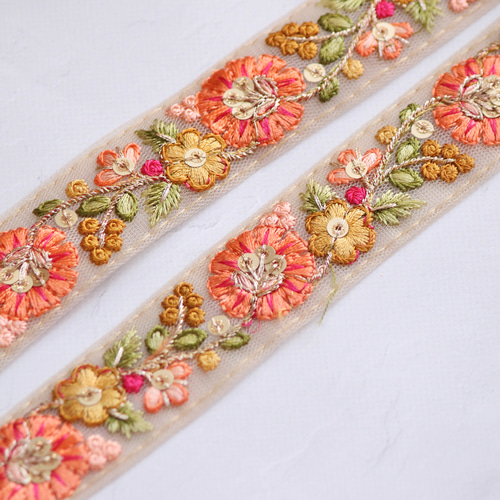 インド刺繍リボンのお花のターバン④ 344a42406cd3e83dbed1572bde13c4