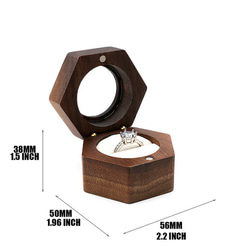 木製指輪ケース リング収納 アクセサリー什器 六角形デザイン 透け感 結婚式 記念日 プロポーズ ブチギフト 11枚目の画像