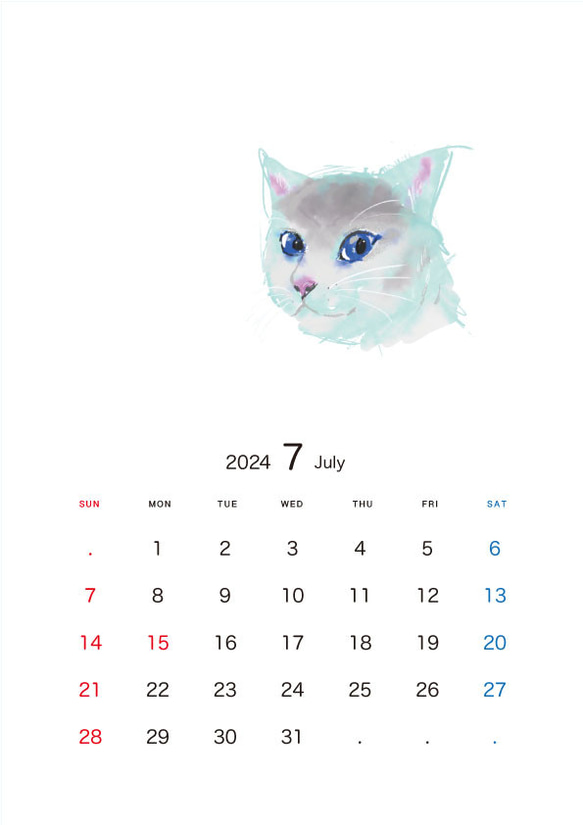 まだ猫は見ているカレンダー2024 壁掛けカレンダー A4サイズ 猫型クリップ付 第二弾 9枚目の画像