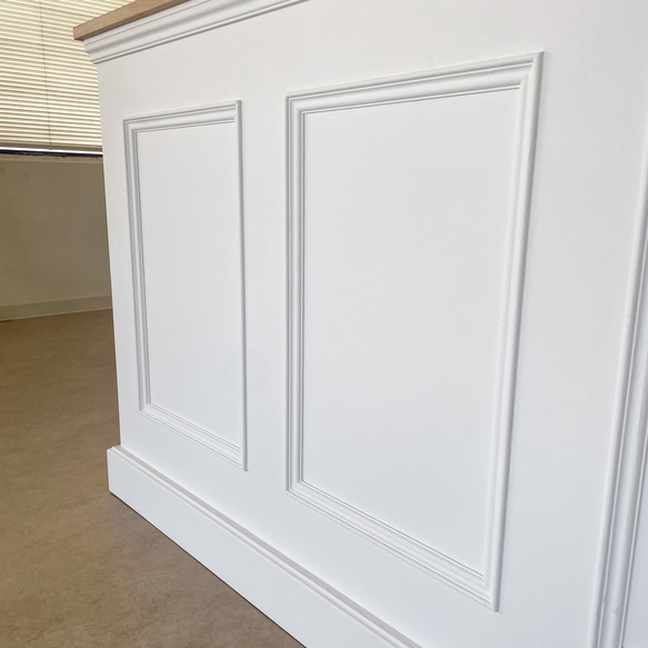 お花屋さん フラワーショップ カウンターテーブル 作業テーブル レジ台 W2000ホワイトオーク アンティークカウンター 