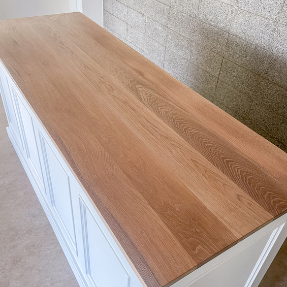 お花屋さん フラワーショップ カウンターテーブル 作業テーブル レジ台 W2000ホワイトオーク アンティークカウンター 