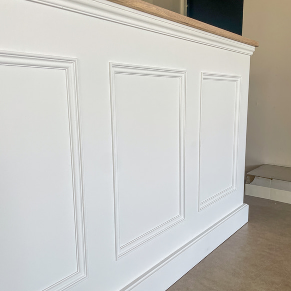 お花屋さん フラワーショップ カウンターテーブル 作業テーブル レジ台 W2000ホワイトオーク アンティークカウンター 