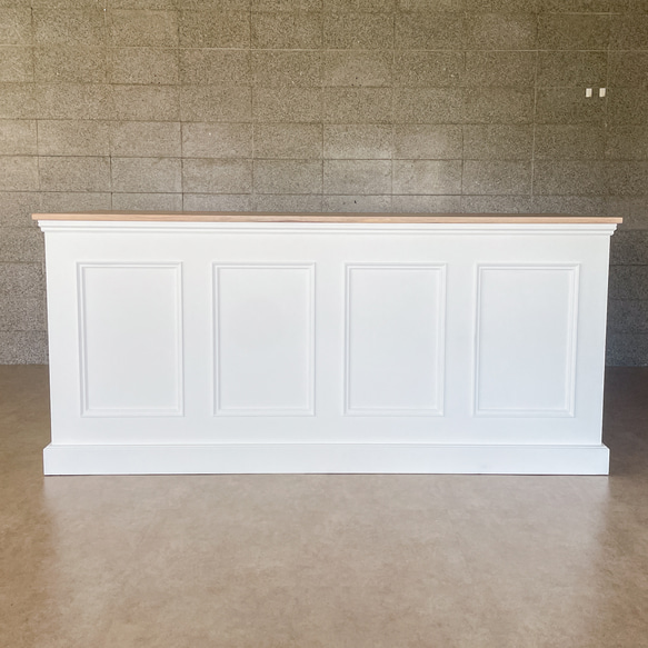 お花屋さん フラワーショップ カウンターテーブル 作業テーブル レジ台 W2000ホワイトオーク アンティークカウンター 