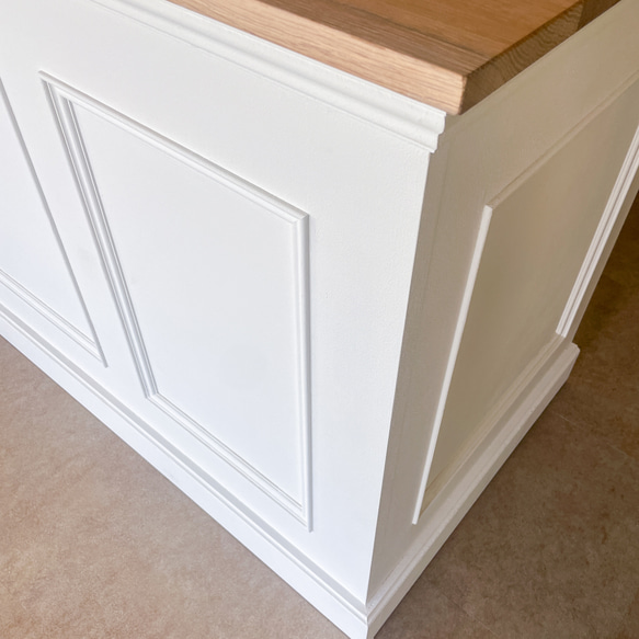 お花屋さん フラワーショップ カウンターテーブル 作業テーブル レジ台 W2000ホワイトオーク アンティークカウンター 