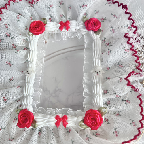 ホイップデコ硬質ケース フレンチガーリー フリル レース レッド