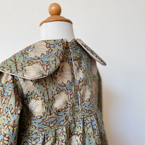 受注生産】ウィリアムモリス ピンパーネル おっきな丸襟ワンピース