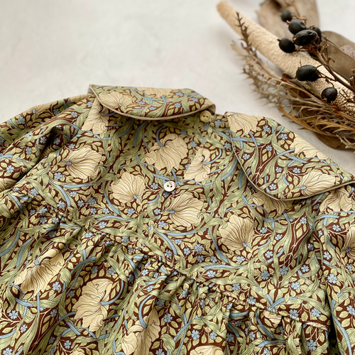 受注生産】ウィリアムモリス ピンパーネル おっきな丸襟