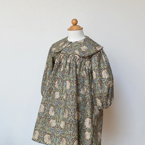 受注生産】ウィリアムモリス ピンパーネル おっきな丸襟ワンピース