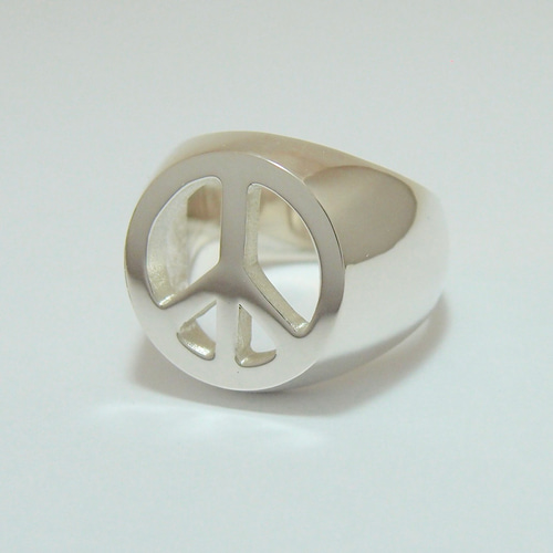 ピースマークシグネットリング / peace sign signet ring 指輪