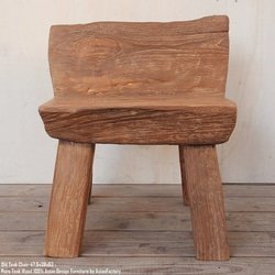 一点物 オールドチーク チェア 47.5cm 木製 木 イス 椅子 おしゃれ 総無垢材 飾り台 花台 アジアン家具 北欧 3枚目の画像
