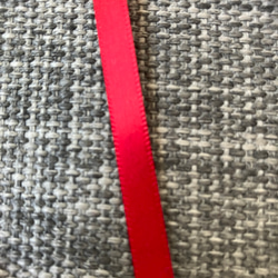 両面サテンリボン　赤　6㎜巾×3m 2枚目の画像