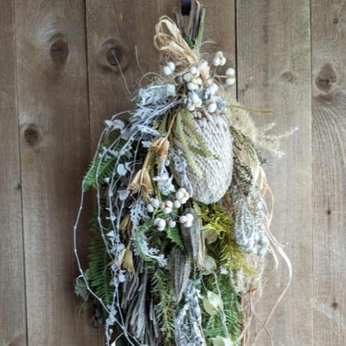 専用＊バンクシア＆クロホウズキ　ドライフラワースワッグ バンクシア＆クロホウズキ ドライフラワースワッグ スワッグ fu.wa.ran