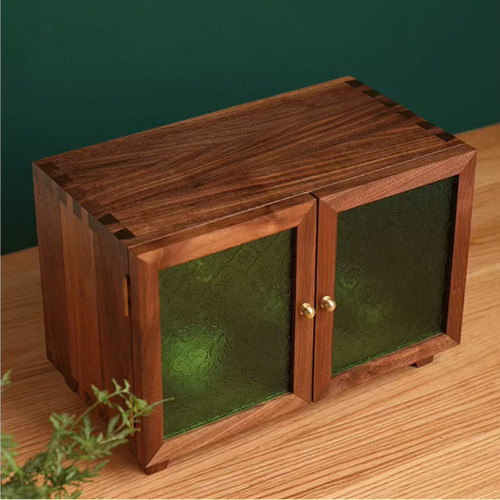 無垢材食器棚 小物収納 大容量ディスプレイキャビネット