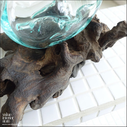 硝子フラワーベースTuli/01 花瓶 メダカ鉢 めだか鉢 プリミティブガラスベース 吹きガラス 手作り 一点物 2枚目の画像