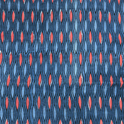 【50cm單位】藍紅波浪bagloo染色印度手工塊印花布料棉質 第3張的照片