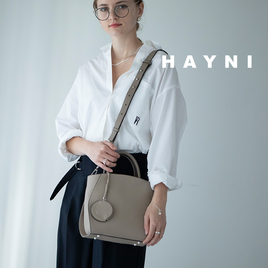 ピンクとグレーのツートンショルダーバッグ hugyourskin