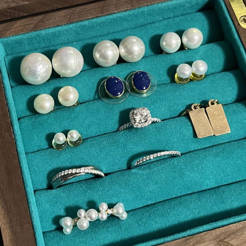 フランスアンティーク　ベルベット　ジュエリーボックス　ブルー　リングケース　水色 Victorian antique blue Velvet jewelry box ( ヴィクトリアン