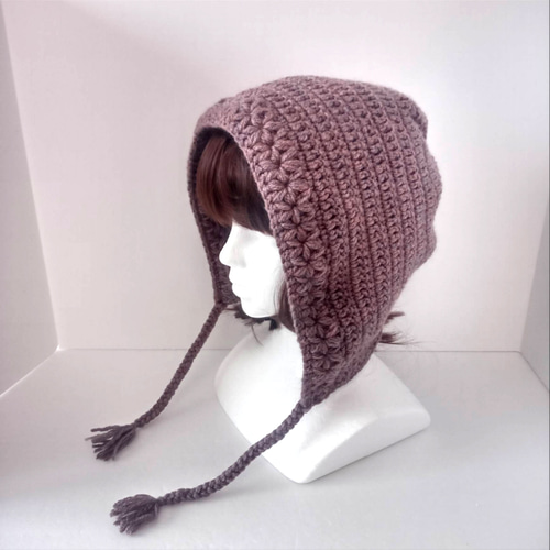 53ボンネットニット帽 ヒースグレー 大人 ニット帽・ビーニー きみまる