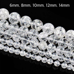 天然石　クラック水晶　14mm/12mm/10mm/8mm/6mm玉　ブレスレット　数珠　水晶　 4枚目の画像