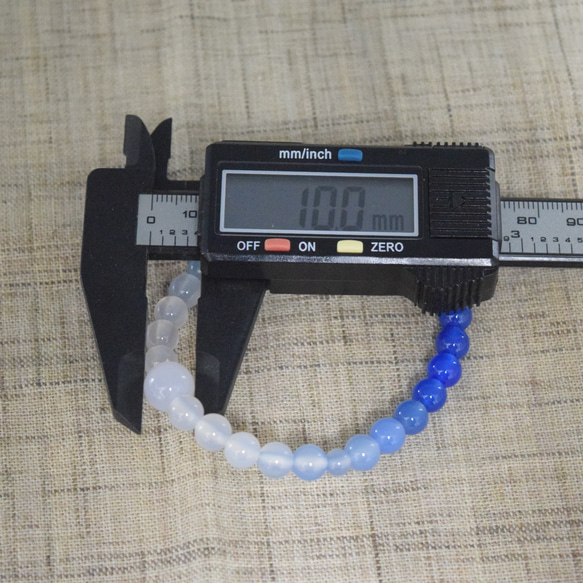 腕輪　ブルー　瑪瑙　ブレスレット　ギフト　念珠　京都　7mm ブルー瑪瑙グラデーションブレスレット　UDA202 7枚目の画像