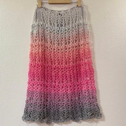 ⭐︎handmade⭐︎手編み　フレアスカート 3枚目の画像