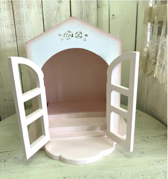 コンパクト仏壇　ミニ仏壇　教会みたいなペット仏壇　カッティング薔薇ロマンティックバージョン６寸　とびきり可愛いお仏壇 人気・おすすめ｜使いやすい・旅行におすすめ 品質保証 全国発送 在庫限り