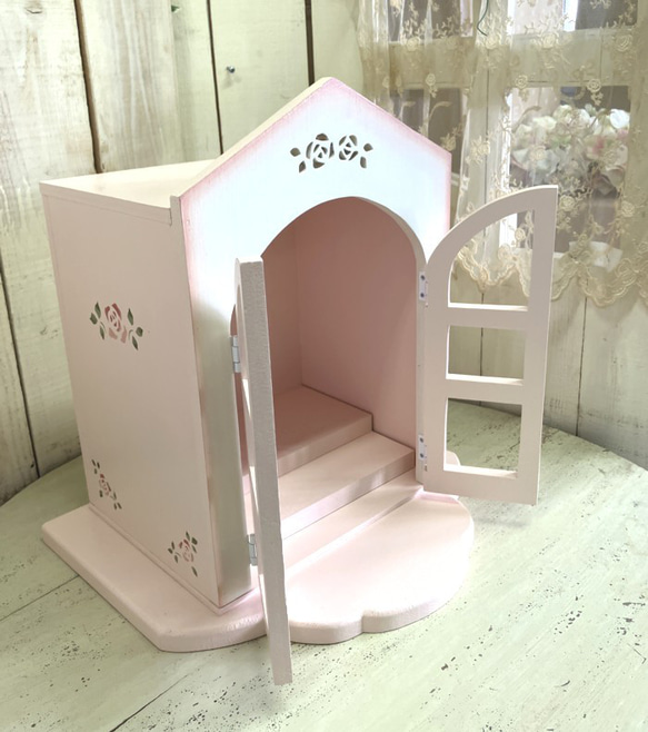 コンパクト仏壇　ミニ仏壇　教会みたいなペット仏壇　カッティング薔薇ロマンティックバージョン６寸　とびきり可愛いお仏壇 人気・おすすめ｜使いやすい・旅行におすすめ 品質保証 全国発送 在庫限り