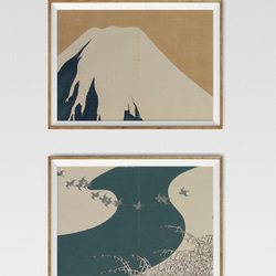 【NO.525】富士山の日本画アートポスター★雪和柄浮世絵お正月新年会和モダン和室A5A4A3A2A1B5B4B3B2 5枚目の画像