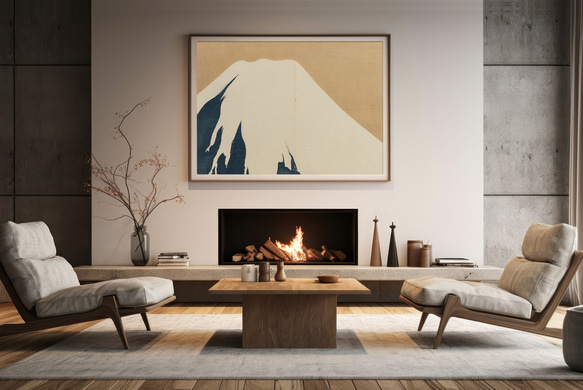 【NO.525】富士山の日本画アートポスター★雪和柄浮世絵お正月新年会和モダン和室A5A4A3A2A1B5B4B3B2 4枚目の画像