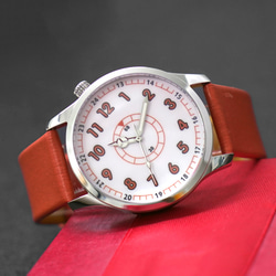 小心不要看錯時間手錶 橙色數字 個性化手錶 全球免運 第4張的照片