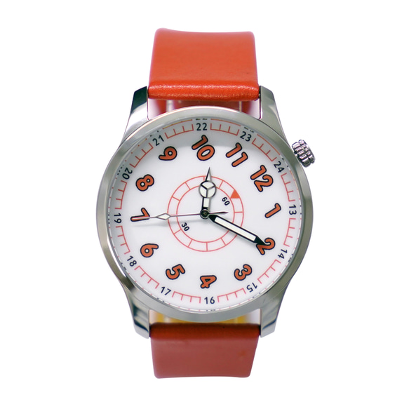 小心不要看錯時間手錶 橙色數字 個性化手錶 全球免運 第7張的照片