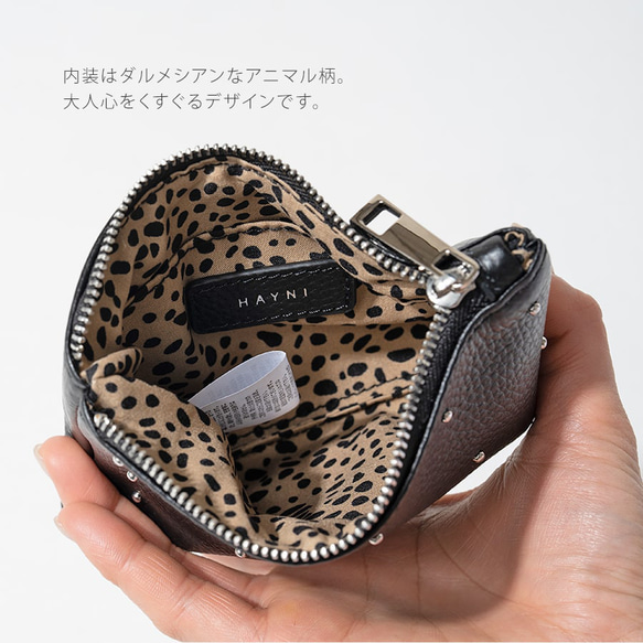 秋冬限定チェリーレッド スクエアフォルムの本革ポーチ 小物入れ Sサイズ [dotlpouch-s-2d-crd] 15枚目の画像