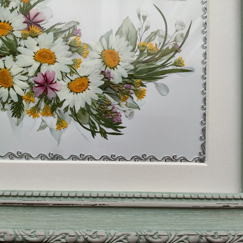 押し花額 『リース風』（ハンドメイド） 押し花額（リース） - PRISMBOX'S GALLERY | minne 国内最大級の