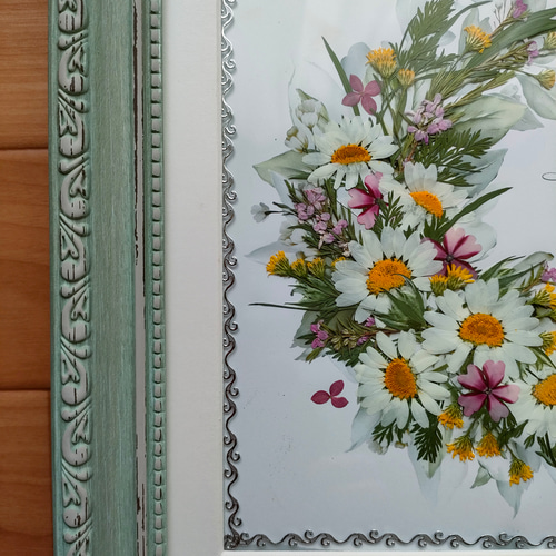 押し花額 『リース風』（ハンドメイド） ハンドメイド 押し花アート 額縁 紫陽花 リース - メルカリ