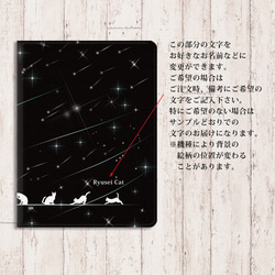 【Ryusei Cat（ブラック）】両面印刷（Apple Pencil収納ポケット付き）手帳型iPadケース-カメラ穴有 3枚目の画像