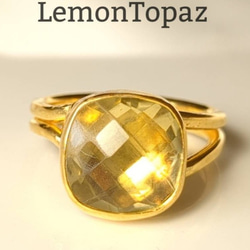 最新作☆『煌めくLemonTopaz』の世界でひとつの天然石リング 1枚目の画像