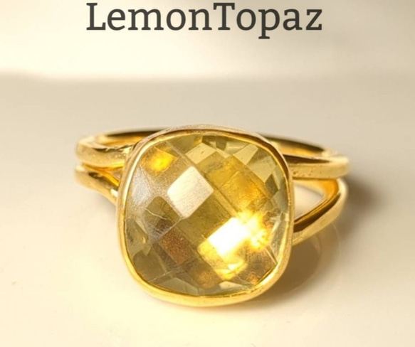 最新作☆『煌めくLemonTopaz』の世界でひとつの天然石リング 1枚目の画像