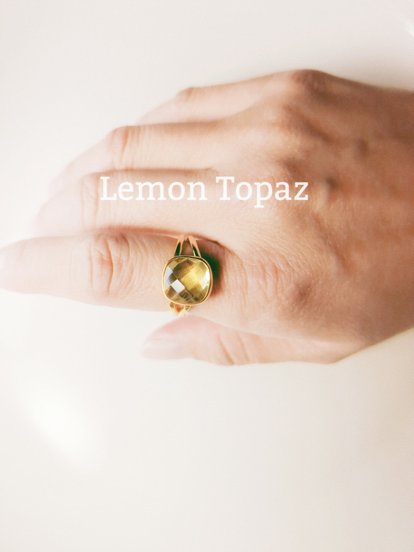 最新作☆『煌めくLemonTopaz』の世界でひとつの天然石リング 5枚目の画像