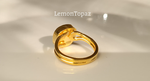 最新作☆『煌めくLemonTopaz』の世界でひとつの天然石リング 3枚目の画像