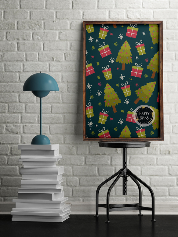 聖誕卡片 禮物與樹【CM18010】洛可可草莓 WELKIN手創明信片 第1張的照片