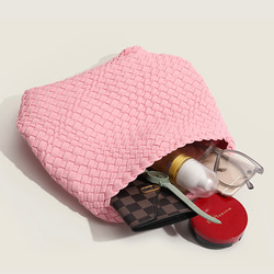 ★手編みバッグ+内ポケット★清新なハンドバッグ、 versatile手編みデザイン、手提げ、片肩、斜め掛け。 14枚目の画像
