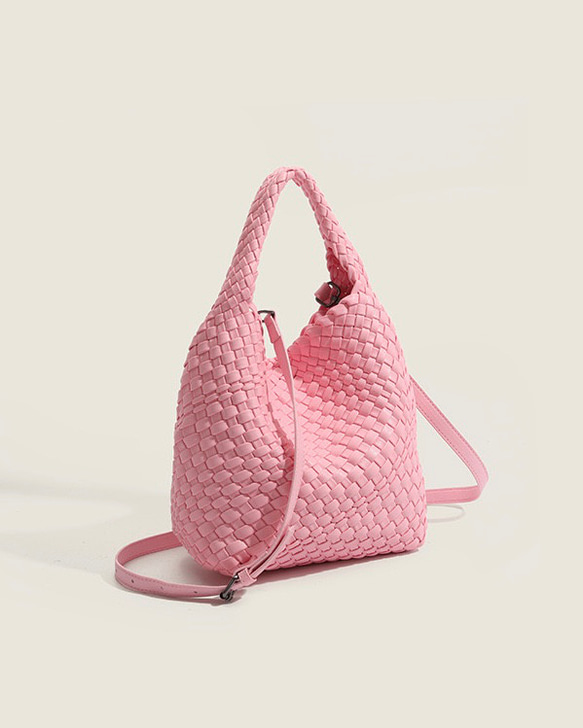 ★手編みバッグ+内ポケット★清新なハンドバッグ、 versatile手編みデザイン、手提げ、片肩、斜め掛け。 10枚目の画像