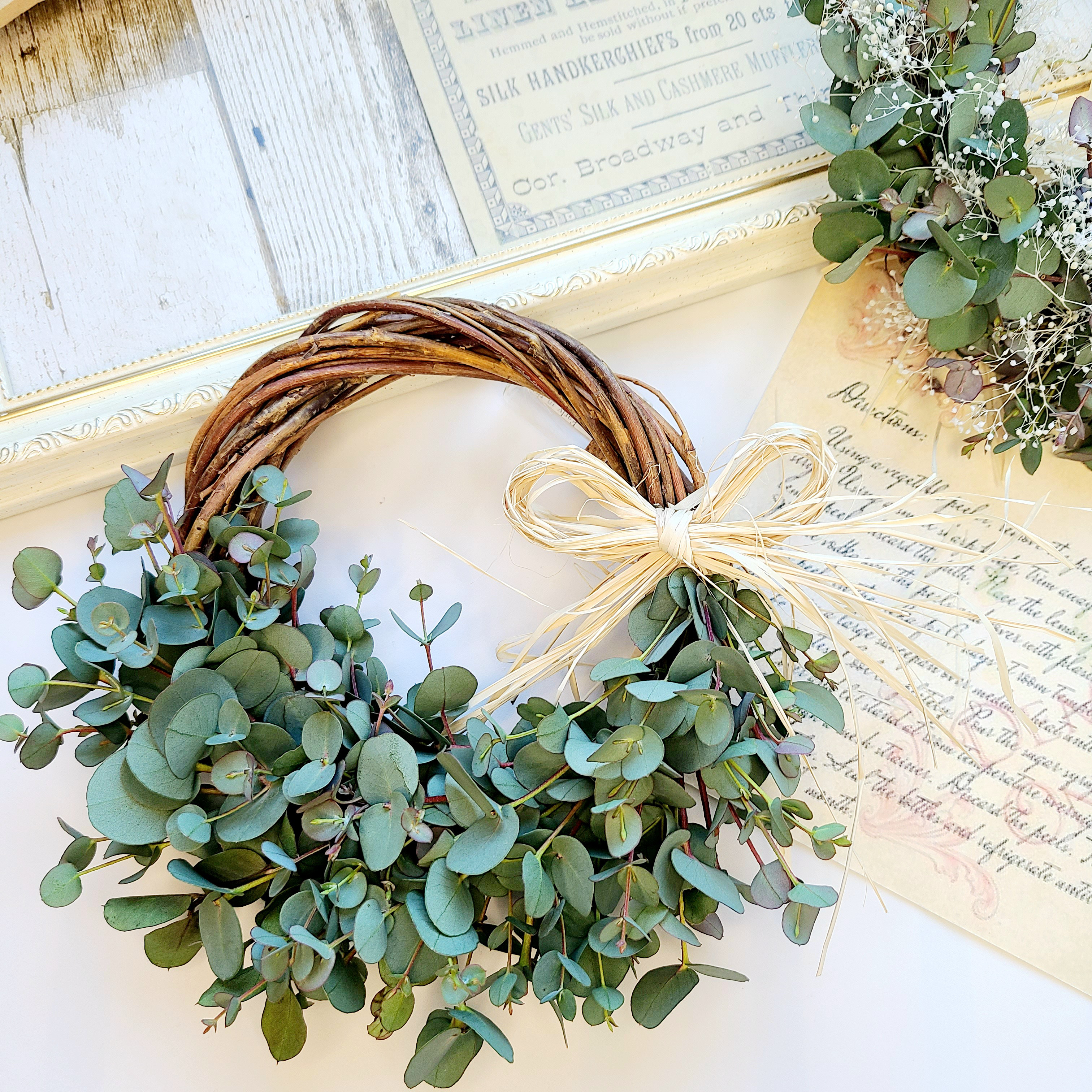 ユーカリ　ナチュラルリース　ドライフラワーリース ユーカリ　ナチュラルリース　ドライフラワーリース