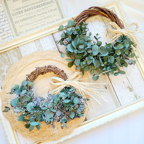 2タイプから選べる ユーカリのナチュラルリース ドライフラワー リース