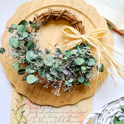 ユーカリ ナチュラルリース ドライフラワーリース 2タイプから選べる