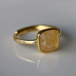 天然石　シトリン　真鍮　リング　Brass　Ring　指輪　フリーサイズ　14号前後 3枚目の画像